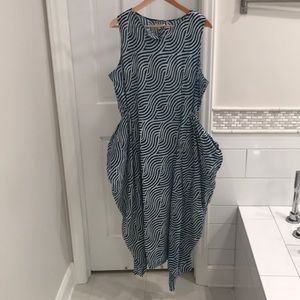 NWT World Market Blue and White Modern Dress